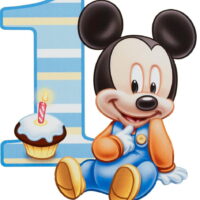 Baby Mickey Mouse First Birthday Edible photo Cake Topper