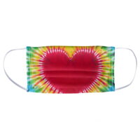 Tie Dye Heart 1-Ply Reusable Face Mask Covering, Unisex