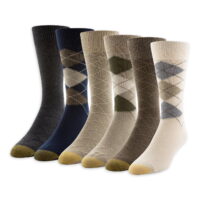 GOLDTOE Edition Men's Casual Argyle Crew Socks, 6-Pack