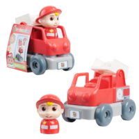 Just Play Cocomelon Build-A-Vehicle, 4 Piece Set, JJ in Red Fire Truck, Kids Toys for Ages 18 month