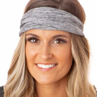 Hipsy Xflex Adjustable & Stretchy Wide Sweat Sports Hair Band Headband for Women (Heather Grey)