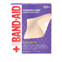 Band-Aid Brand First Aid Adhesive Gauze Pad, 4.5in x 5.5in, 4 ct