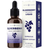 NutraChamps Organic Elderberry Syrup Liquid Extract for Kids & Adults - Sugar-Free Vegan Sambucus Nigra Antioxidant Drops Supplement - Berry Flavor 2oz - Immune Support & Seasonal Protection