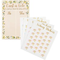 Gender Reveal Party Game, Cast Your Vote Board with Stand & 120 Boy or Girl Voting Stickers for Baby Shower