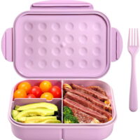 HKEEY Bento Box, Lunch Box For Adults Kids 1100ML Lunch Container Bento Boxes With Fork, Leakproof & Durable for On-the-Go Meal, Dishwasher Micro-Wave Safe