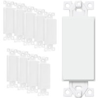 ENERLITES Blank Adapter Insert for Decorator Wall Plates, Unbreakable Polycarbonate Thermoplastic, UL Listed, 6001-W-10PCS, White, (10 Pack)