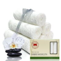Bamboo Baby Washcloth: 100% Organic White Bamboo Baby Washcloths Set|Ultra Soft, Absorbent, Hypoallergenic, Reusable & Eco Friendly Newborn Baby Face Wipes Top Baby Shower Gift Motherhood