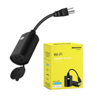 Minoton Outdoor Smart Plug, WiFi Outlet Waterproof, Compatible with Alexa Google Assistant, Black