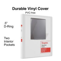 Staples Standard 1/2' 3-Ring View Binder White (26426-CC) 82618