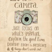 Life Is Like a Camera Inspirational Motivational Art Print Wall Art By Katie Doucette
