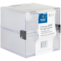 Sparco, SPR82978, 2-Drawer Storage Organizer, 1 Each, Clear (5.98-inch L x 6.00-inch W x 6.00-inch H)