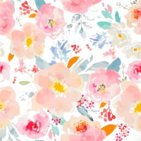 VEELIKE Pink Floral Wallpaper Peel and Stick Wallpaper Watercolor Floral 17.7'×118.1' Vintage Removable Decorative Self Adhesive Floral Wall Mural Vinyl for Bedroom Nursery Wall Cabinets Shelf Liners