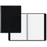Blueline Duraflex Notebook - Letter 160 Sheets - Twin Wirebound - Ruled - 11' x 8 1/2' - Black Cover Textured - Poly Cover - Micro Perforated, Flexible Cover, Wear Resistant, Tear Resistant - Recycled