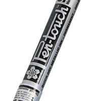 Sakura PenTouch Fast Dry Non-Toxic Waterproof Permanent Marker, Fine Tip, Metallic Silver