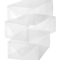 Whitmor Clear Vue Men's Shoe Box - Set of 3 - Clear