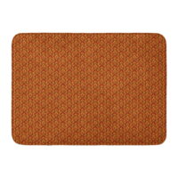GODPOK Golden Damask Collection 10 Beautiful Very Elegant of Metallic Gold Overlay on Orange Ripple Glass Promo Rug Doormat Bath Mat 23.6x15.7 inch