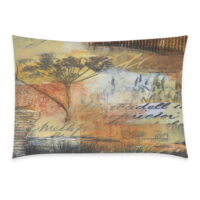 YKCG Home Bathroom Decor Collage Art Autumn Pillowcases Decorative Pillow Cover Case Shams Standard Size for Couch Bed-Yellow Golden-20x30 Inch-Polyester Cotton-Vintage Fall Collage Painting