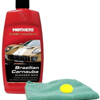 Mothers California Gold Brazilian Carnauba Cleaner Wax Bundle with Microfiber Cloth & Foam Pad (3 Items)
