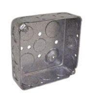 8192 4 In. Square Steel Outlet Box, 4 x 1.5 In