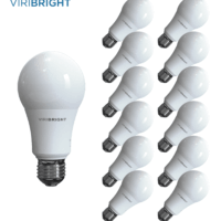 Viribright 60 Watt Equivalent LED Light Bulb, E26 Edison Base, Warm White (Soft White) 2700K, Pack of 12