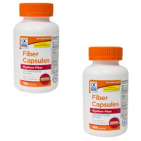 2 Pack Quality Choice Fiber Capsules 100% Natural Psyllium Husk 160 Each