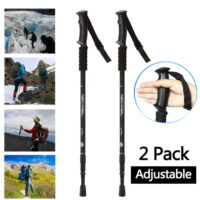 Pair 2 Trekking Walking Hiking Sticks Poles Adjustable Alpenstock anti-shock