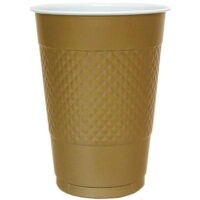 Hanna K Plastic Cups, 16 Oz, Gold, 50 Ct