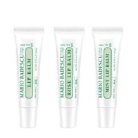 Mario Badescu Lip Balm Trio 3 Pack Includes Mint, Rose & Original. Softens & Moisturizes Dry Chaped Lips .35 oz Tube