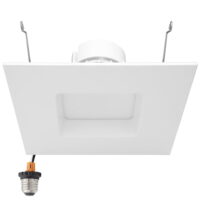 6 in. 5 CCT Retrofit Square Recessed LED Downlight, 1200 Lumens, Color Selectable 2700K-5000K