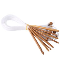 12pcs Carbonized Bamboo Afghan Tunisian Crochet Hooks Set Carpet Rug Weave Knitting Needles, Afghan Hooks, Carpet Knitting Needles