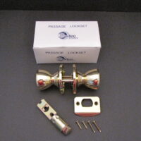 Mobile Home Door Knob Polished Brass Interior Door handle. Passage Non-Locking