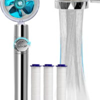 High Pressure Shower Heads, Handheld Turbo Fan Shower, Hydro Jet Shower Head Kit with 3 Filters, Turbocharged Shower Head