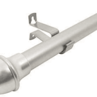 Graber 7/16-Inch Round Nickel Cafe Curtain Rod for windows 28 to 48 Inches (Adjustable Width, Nickel) by Spring Window Fashions