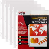 Heavy Duty Clear Sheet Protectors, 8.5' x 11', 250 Pack, Top Load,Reinforced Holes, Acid-Free/Archival Safe