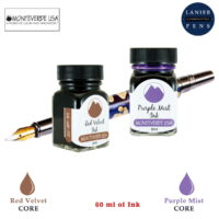 Monteverde 60ml Core Fountain Pen Ink Bottle (30ml Red Velvet Ink Bottle G309RV, 30ml Purple Mist Ink Bottle G309PM)
