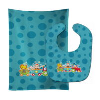Circus Train Baby Bib & Burp Cloth