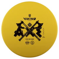 Viking Discs Axe Ground Plastic| Distance Driver | Intermediate Disc Golf Driver [Stamp Color & Color Shade May Vary] (Yellow, 166-169g)