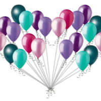 24 pc Pink Purple & Teal Latex Party Balloons Birthday Baby Unicorn Mermaid 2