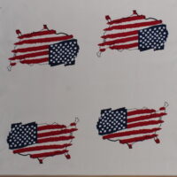 35.5' X 68' Panel - Packcloth United States of America American Flag USA Patriotic Country Maps on Natural 4th of July Nylon/Polyester Indoor/Outdoor Decorator Fabric by the Panel (D245.11)