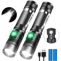 Rechargeable Flashlight, Portable Ultra Brightest Handheld LED Tactical Flashlights (batteries included), High Lumen Light, Waterproof, Zoomable, for Emergency, Indoor Outdoor Use(1 pack)
