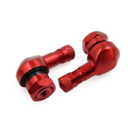 Unique Bargains 2pcs Red Aluminum Alloy 90 Degree Motorcycle Wheel Rim Vacuum Tire Valve Stem