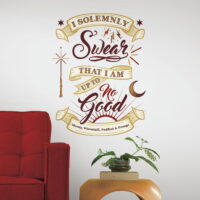 RoomMates Harry Potter Marauder's Map Quote Gold and Red Peel and Stick Giant Wall Decals 19.60' wide x 15.35' high