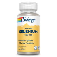 Solaray Yeast Free Selenium 200mcg, Selenium Capsules for Healthy Thyroid Function & Immune Support, High Absorption Supplement, Vegan, 90 Servings, 90 VegCaps