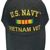 US Navy Vietnam Vet Cap Black United States War Veteran Hat Mens