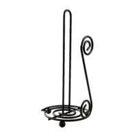 Spectrum Diversified Scroll Paper Towel Holder for Kitchen Countertops, Bars & Dining Tables, Steel Paper Towel Stand, Fits Standard & Jumbo Rolls, Black