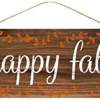 Happy Fall Wooden Welcome Sign - 12.5 x 6', Autumn Decoration, Front Door, Wreath, Home, Garden, Kitchen, Thanksgiving, Greeting, School Classroom, Halloween, Pumpkin Patch