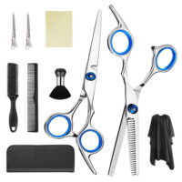 Hair Cutting Scissors , Hairdressing Scissors Hair Cutting Shears  9 Pcs Barber Stainless Steel Thinning Scissors Cape Clips Comb Hair Kit Men Women Pet tool