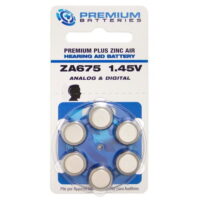 Premium Batteries Premium Plus Zinc Air Hearing Aid Batteries ZA675 1.45V Size 675, PR44, P675 (60 Batteries)