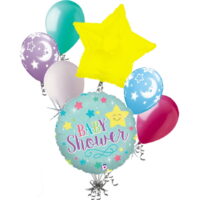 7pc Twinkle Little Star Baby Shower Balloon Bouquet Decoration Welcome Home Blue