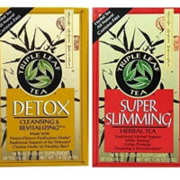 Triple Leaf Caffeine Free Herbal Tea 2 Flavor Variety Bundle: (1) Triple Leaf Chinese Detox Tea (20 count), and (1) Triple Leaf Super Slimming Tea (20 Count)